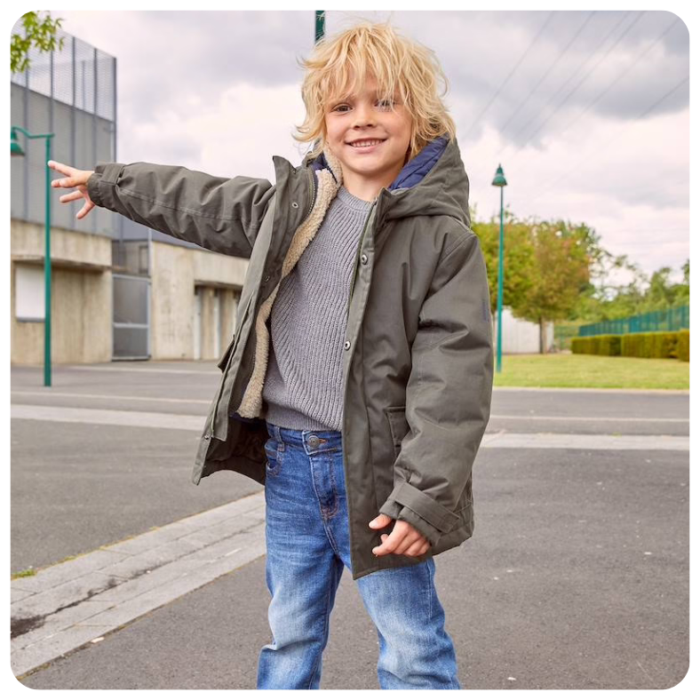 Jungen 3-in-1-Jacke mit Recycling-Polyester - khaki